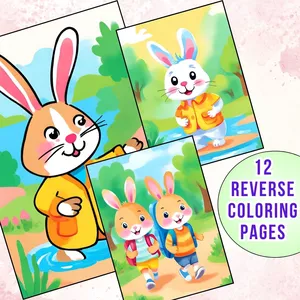Imagem de capa para o Curso online Desenhe e Descubra Sua Imaginação com Páginas de Colorir ao Contrário de Coelhinhos Fofos