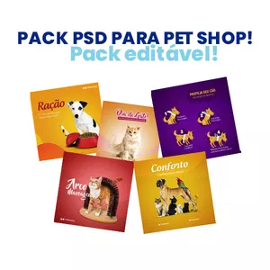 Imagem de capa para o Curso online Pack PSD Editável para Pet Shop