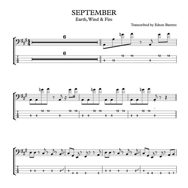 September Earth Wind Fire Bass Score Tab Lesson Edson Renato Vitti Barreto Learn A New Skill Images Icons Pictures Hotmart