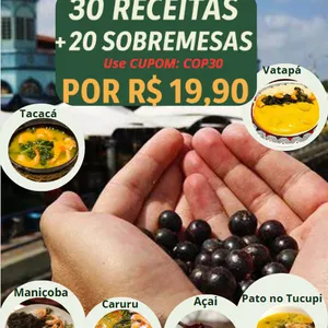 Imagem de capa para o Ebook Sabores do Pará: 30 Receitas Tradicionais + Bônus Exclusivo de Sobremesas Amazônicas