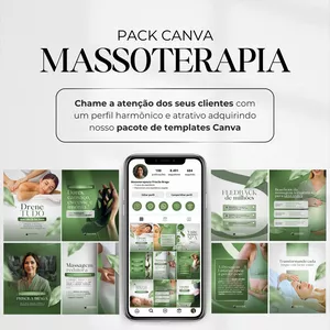 Imagem de capa para o Ebook Pack Canva Massoterapia