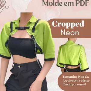 Imagem de capa para o Ebook MOLDE EM PDF CROPPED NEON 