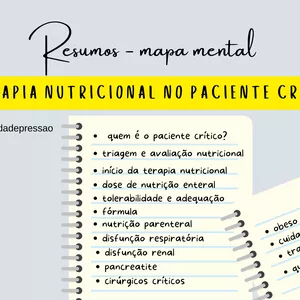 Imagem de capa para o Ebook Mapas mentais - terapia nutricional no paciente crítico 