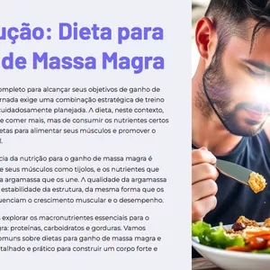 Imagem de capa para o Ebook Dieta para Ganho de Massa Magra