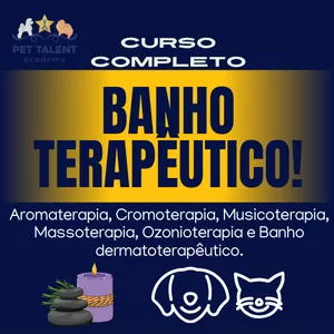 Imagem de Curso de Banho Terapêutico em cães. criado por Pet Talent Academy na hotmart