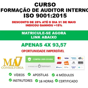 Imagem de capa para o Curso online CURSO: FORMAÇÃO AUDITOR INTERNO