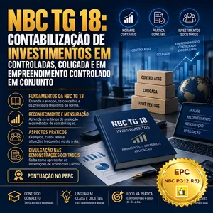 Imagem do curso NBC TG 18: Contabilização de investimentos em Controladas, Coligada e em Empreendimento Controlado em Conjunto (Pontuação no PEPC) - GRAVADO - 17/09/2026