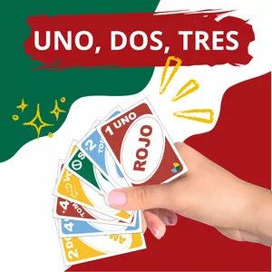 Imagem de capa para o Ebook UNO em espanhol. UNO en español. UNO, DOS, TRES... 