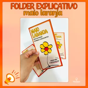 Imagem de capa para o Ebook Folder explicativo Maio laranja 🧡 🎗️