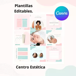 Imagen de portada para Ebook Plantillas Editables Canva Centro Estética 