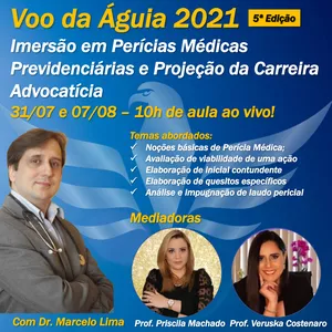Imagem de capa para o Ebook Voo da Águia 2021 - Imersão em Perícias Médicas Previdenciárias e Projeção da Carreira Advocatícia - 5a Edição