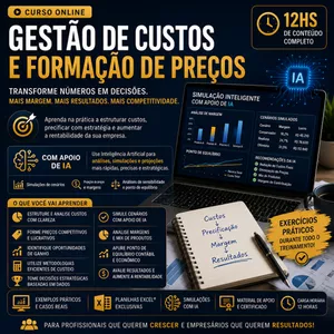 Imagem de Gestão de Custos e Formação de Preços | Online ao Vivo | 12h criado por RV MARTINS na hotmart