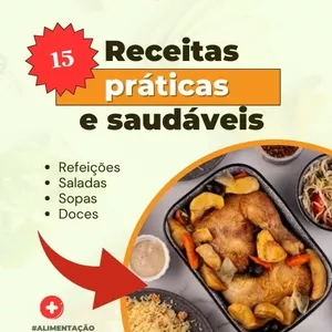 Imagem de capa para o Ebook Cozinhando com saúde: 15 receitas deliciosas e nutritivas para uma vida saudável e saborosa!!