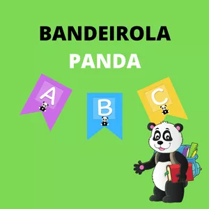 Imagem principal do produto Bandeirola  - Tema Panda
