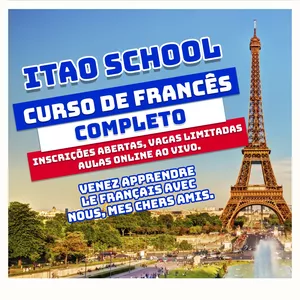 Imagem do curso CURSO DE FRANCÊS ONLINE AO VIVO.