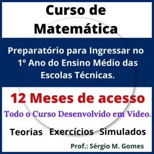 Imagem principal do produto Curso de Matemática: Preparatório para Ingressar no 1º Ano do Ensino Médio das Escolas Técnicas. N-3