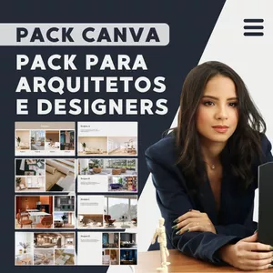 Imagem de capa para o Ebook PACK CANVA DE APRESENTAÇÕES PARA ARQUITETOS + BÔNUS 