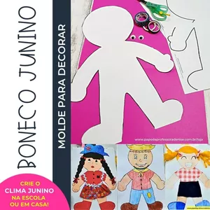 Imagem de capa para o Ebook Molde do Boneco Junino para Imprimir - Professora Denise