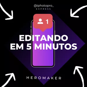 Imagem de capa para o Curso online EditandoEm5minutos | Edite foto em 5min (Android e iOs)