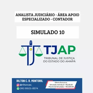 Imagem de capa para o Ebook SIMULADO 10 - ANALISTA JUDICIÁRIO - ÁREA APOIO ESPECIALIZADO - CONTADOR