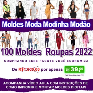 Imagem de capa para o Curso online Pacote de Moldes Moda Modinha Modão