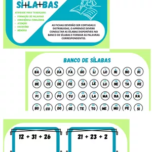 Imagem de capa para o Ebook ATIVIDADE SOMA DAS SÍLABAS