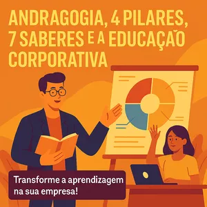 Imagem de capa para o Ebook ANDRAGOGIA, 4 PILARES, 7 SABERES E A EDUCAÇÃO CORPORATIVA