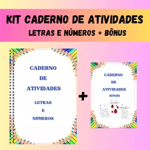 Imagem de capa para o Ebook Kit Caderno de Atividades - Letras e Números + Caderno Bônus 