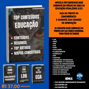 Imagem de capa para o Ebook APOSTILA TOP CONTEÚDOS 2026 - PEDAGOGIA CONCURSOS 