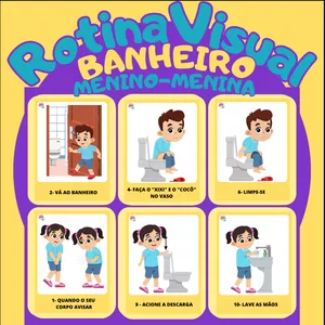 Imagem de capa para o Ebook Rotina Visual BANHEIRO Menino/Menina