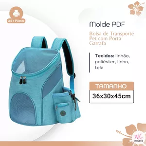 Imagem de capa para o Ebook MOLDE BOLSA DE TRANSPORTE PET COM PORTA GARAFA