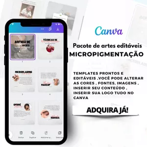 Imagem de capa para o Ebook INSTAPACK CANVA: TEMPLATES PRONTOS E EDITAVEIS MICROPIGMENTAÇÃO SOBRANCELHAS INSTAGRAM REDES SOCIAIS