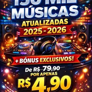 Imagem de capa para o Ebook Pack com 150 mil musicas ATUALIZADAS 2025 - 2026 + BÔNUS