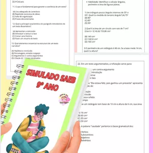 Imagem de capa para o Ebook Simulado SAEB 9° ano 