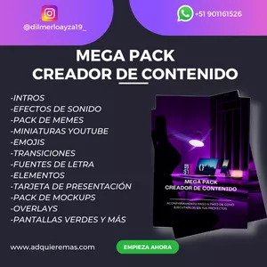 Imagen de portada para Curso online Mega Pack Creador de Contenido: Efectos de Sonido, Emojis, Pack de memes, Iconos, Motion Background, Videos de Memes y más