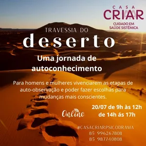 Imagem de capa para o Curso online Vivência de autoconhecimento TRAVESSIA DO DESERTO