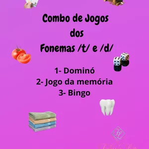 Imagem de capa para o Ebook Combo de Jogos Fonemas /t/ e /d/