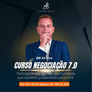 Imagem de capa para o Curso online Curso Negociação 7.0 Ao Vivo com Prof. Alfredo Bravo via Zoom