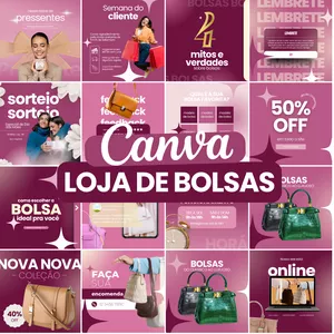 Imagem de capa para o Curso online CANVA LOJA DE BOLSAS 2.0
