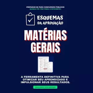Imagem de capa para o Curso online PACOTE GERAIS - Esquemas da Aprovação - Otimizando Estudos e Acelerando Aprovação em Concursos