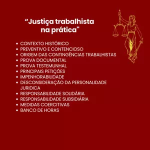 Imagem do curso JUSTIÇA TRABALHISTA NA PRATICA - VIVÊNCIA DE UM EMPRESÁRIO