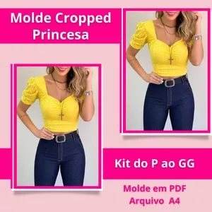 Imagem de capa para o Ebook Molde Cropped Princesa