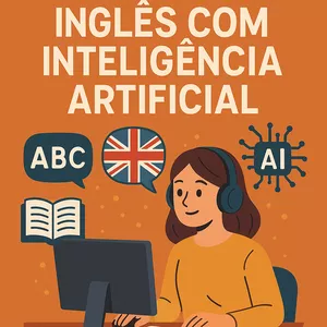 Imagem de capa para o Ebook Como Aprender Inglês com Inteligência Artificial