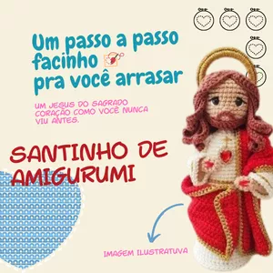Imagem de capa para o Ebook SANTINHO DE AMIGURUMI - JESUS DO SAGRADO CORAÇÃO