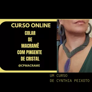 Imagem de capa para o Curso online COLAR DE MACRAMÊ COM PINGENTE DE CRISTAL