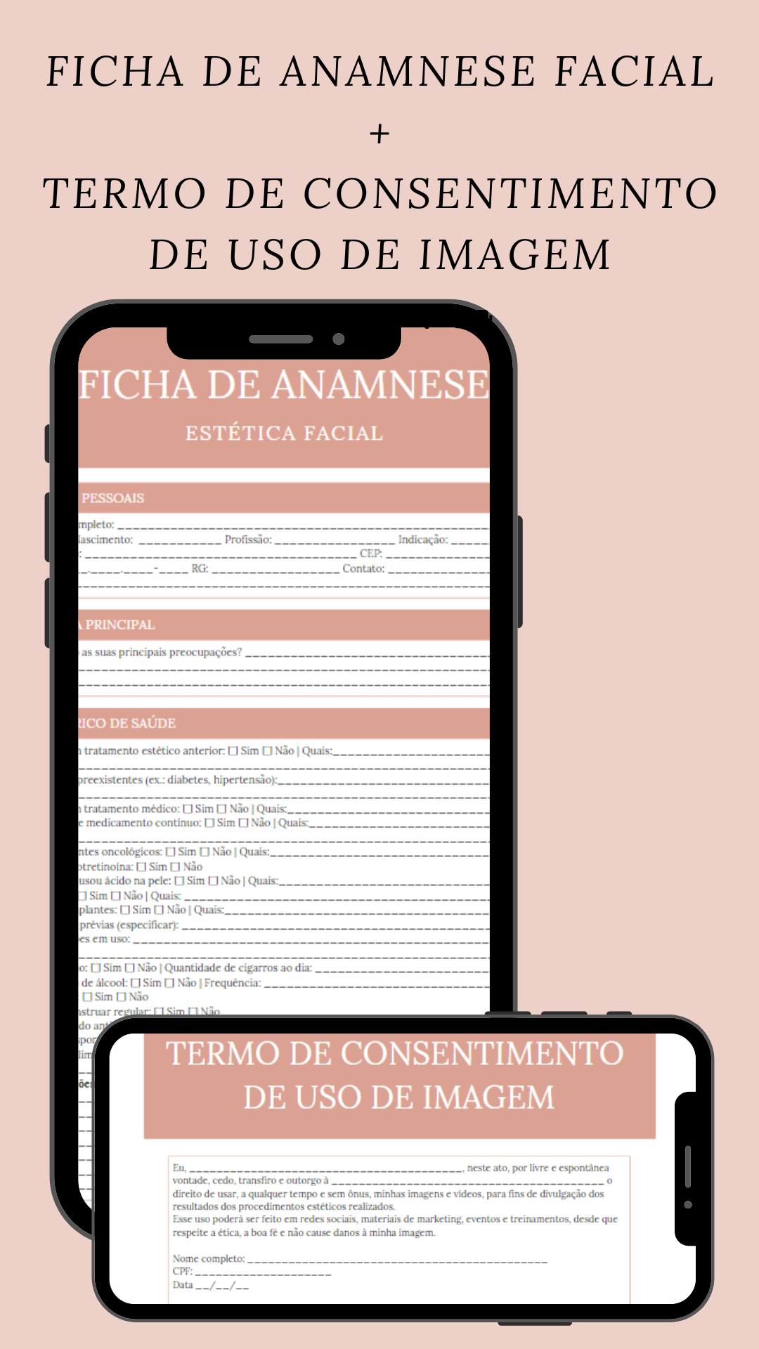 Ficha de Anamnese Estética Facial + Termo de Consentimento de Uso de Imagem por Mariana
