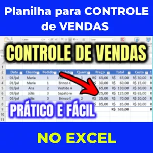Imagem de capa para o Curso online Planilha para CONTROLE de VENDAS no EXCEL