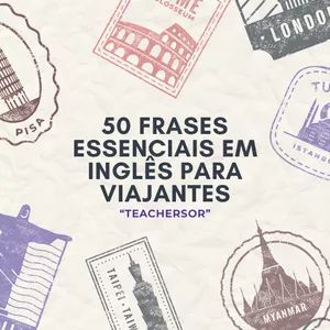 Imagem de capa para o Ebook 50 frases essenciais em inglês para viajantes