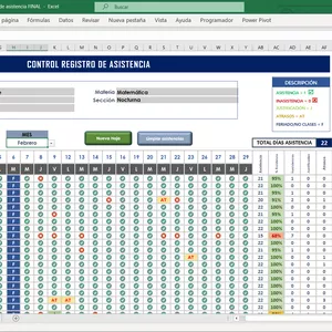 Imagen de portada para Curso online Plantilla de asistencia de estudiantes automatizada en Excel
