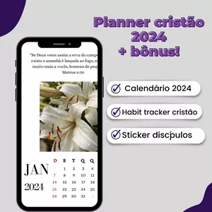 Imagem de capa para o Ebook Planner cristão 2024